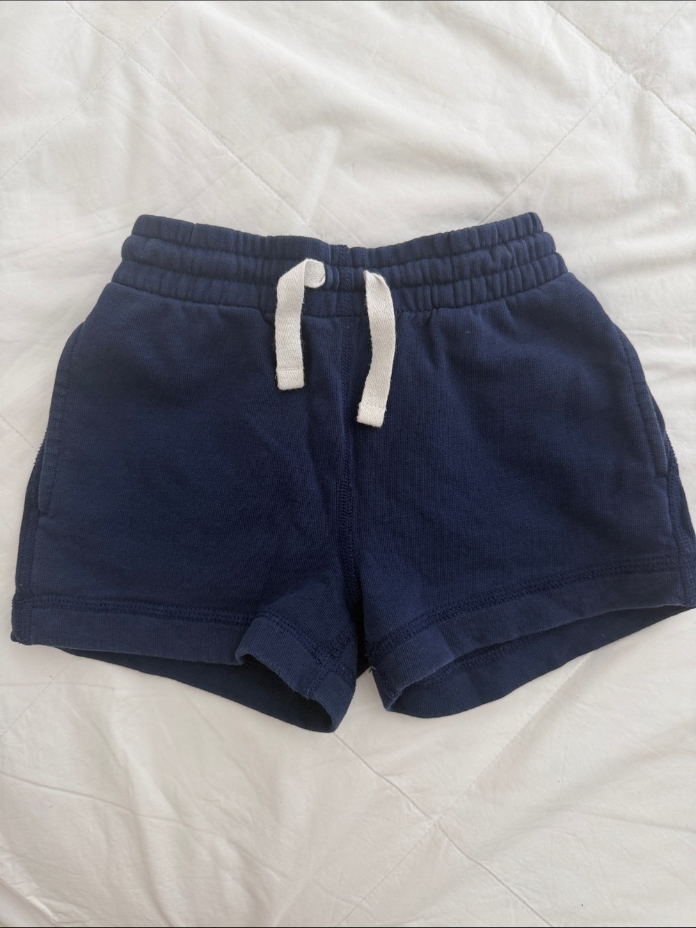 Hanna Andersson Kids Navy Pull-On Knit Shorts with Drawstring